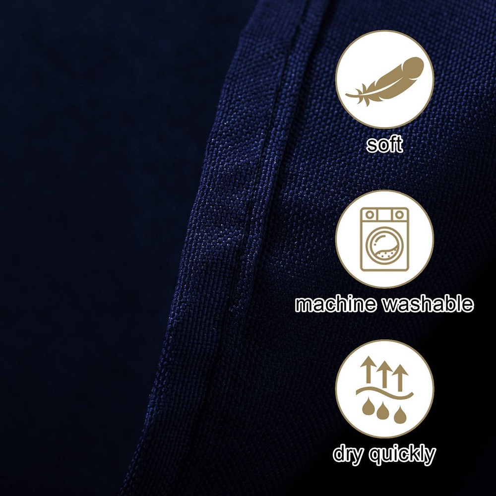 60x102" Navy Rectangular Tablecloth 2-Pack Polyester for 6-Foot Table