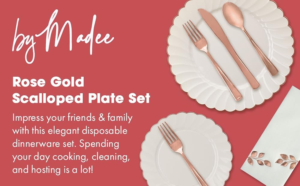 HEAVYWEIGHT 175 Pc Fancy Disposable Dinnerware Set | Ivory