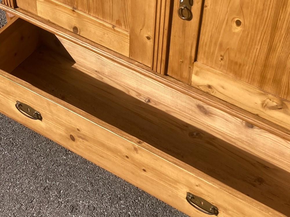 Pine Bookcase with Half Doors from Armoire