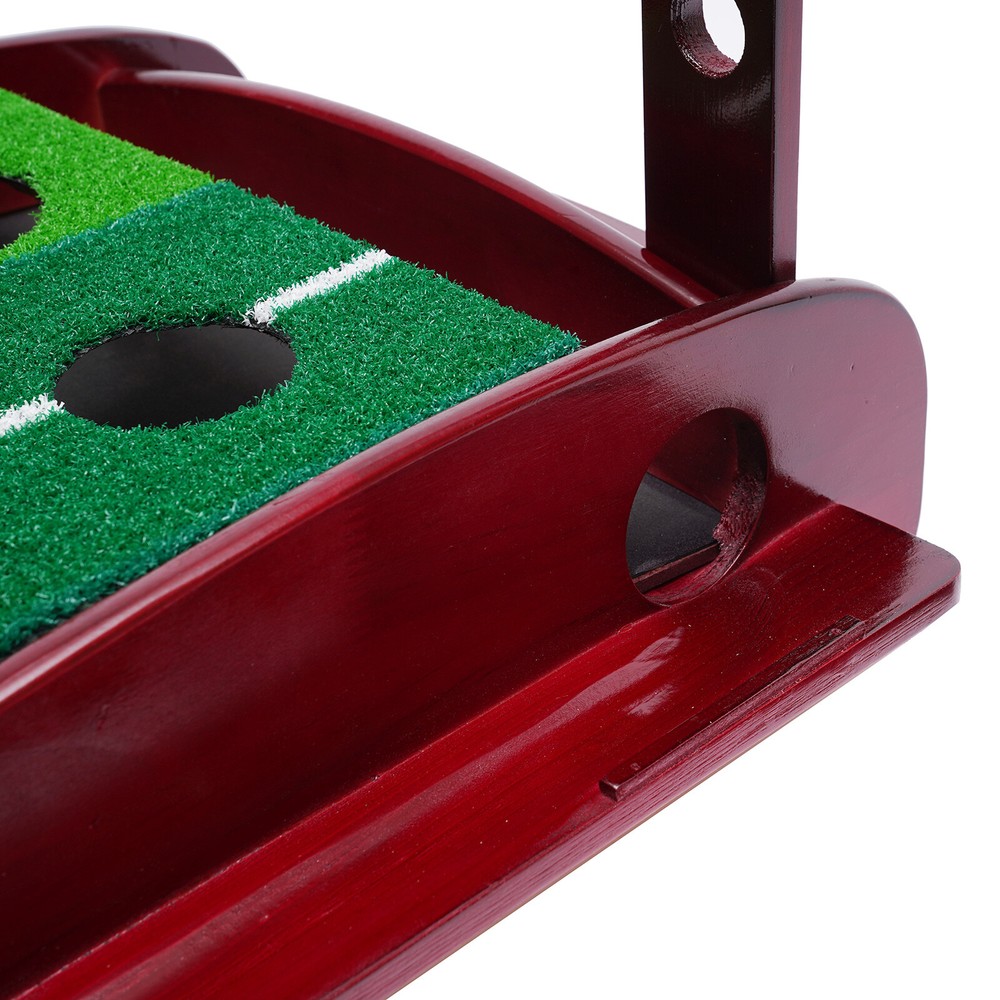 Indoor Golf Putting Mat with Double Hole & Automatic Ball Return Training Aid