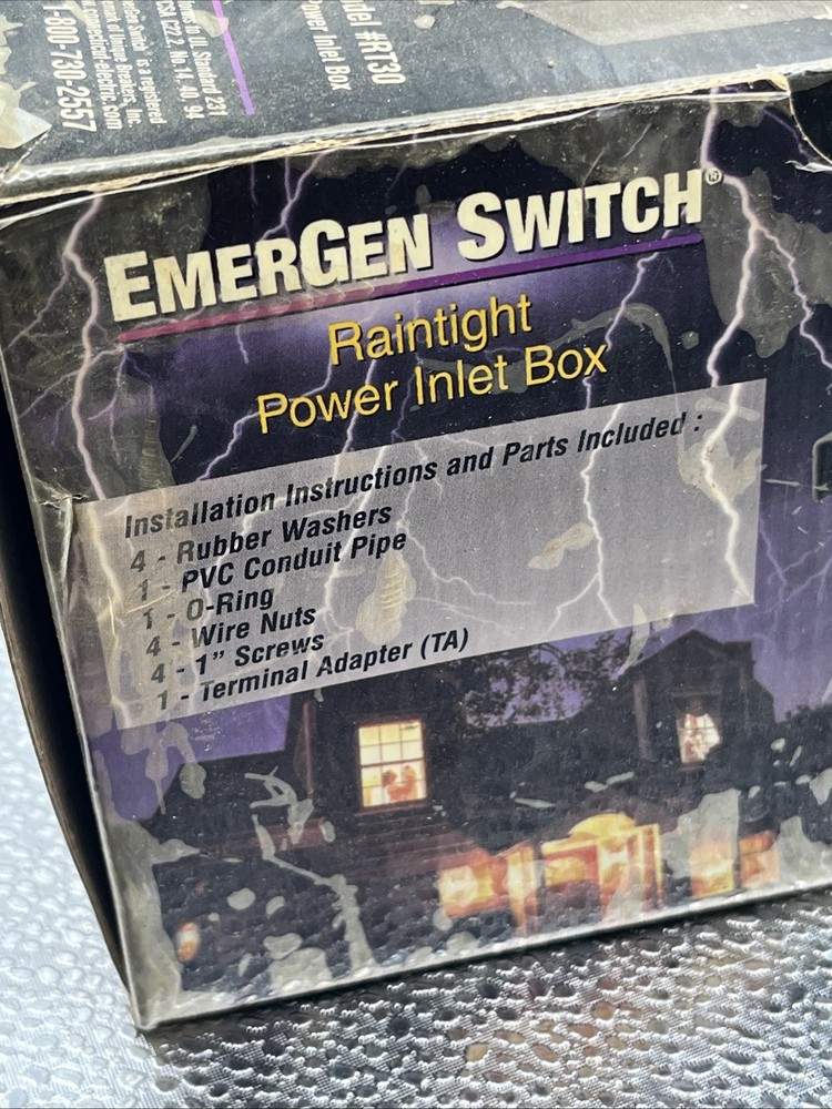 EmerGen Transfer Switch 30 Amp - Model # RT30 - NEW IN BOX - RAINTIGHT POWER BOX