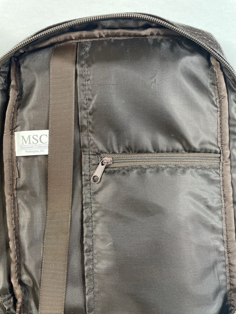 Bible Cover Case Bag Carrying Handle Brown Herringbone Interior Pockets MSC