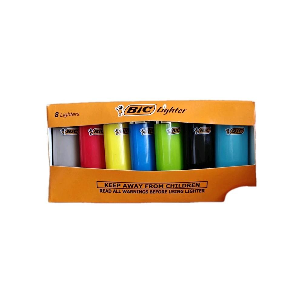 BIC 8-Pack Multicolor Soft Flame Butane Plastic Flame Lighters