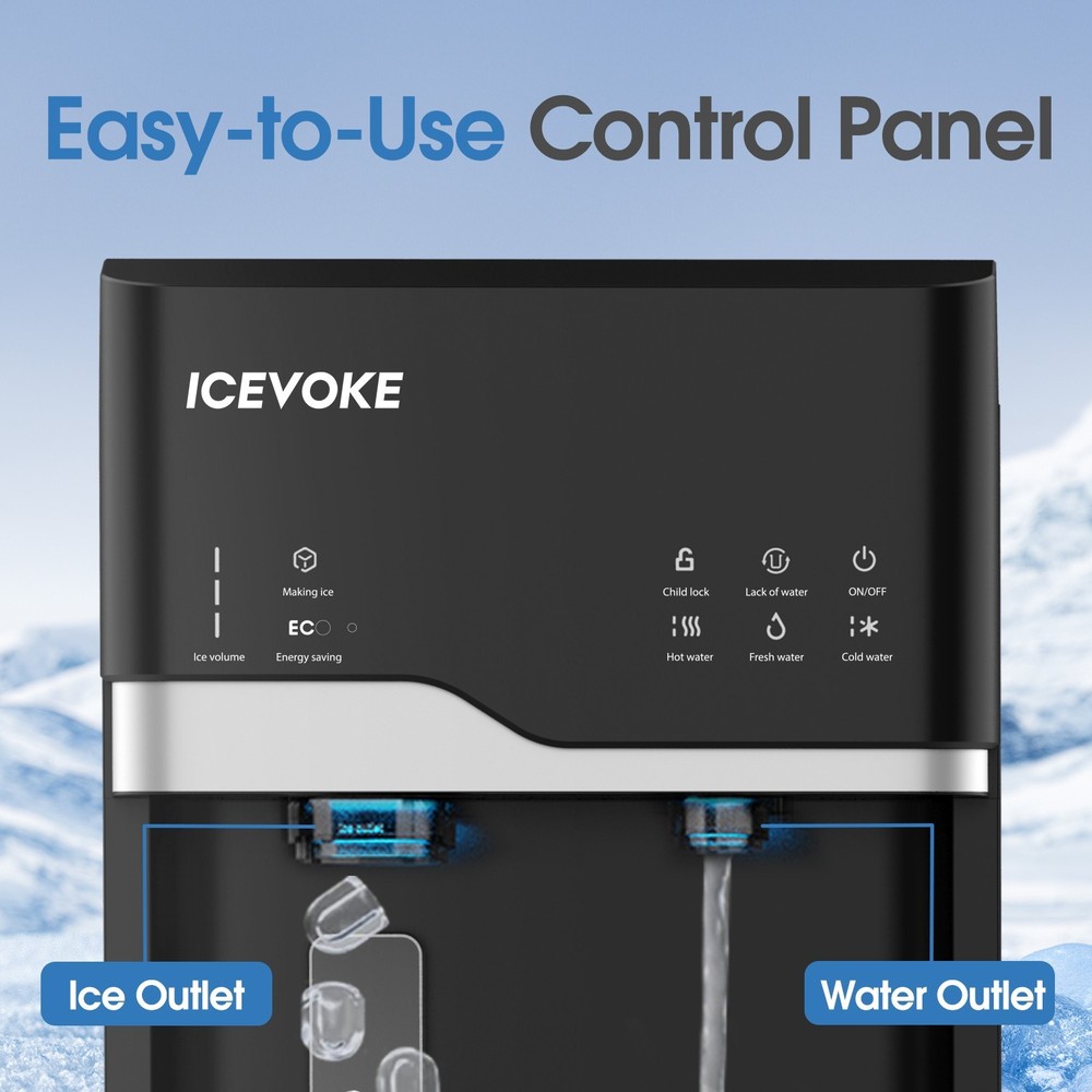 Water Dispenser with Ice Maker Function, Bottom Loading Hot & Cold Water Cooler