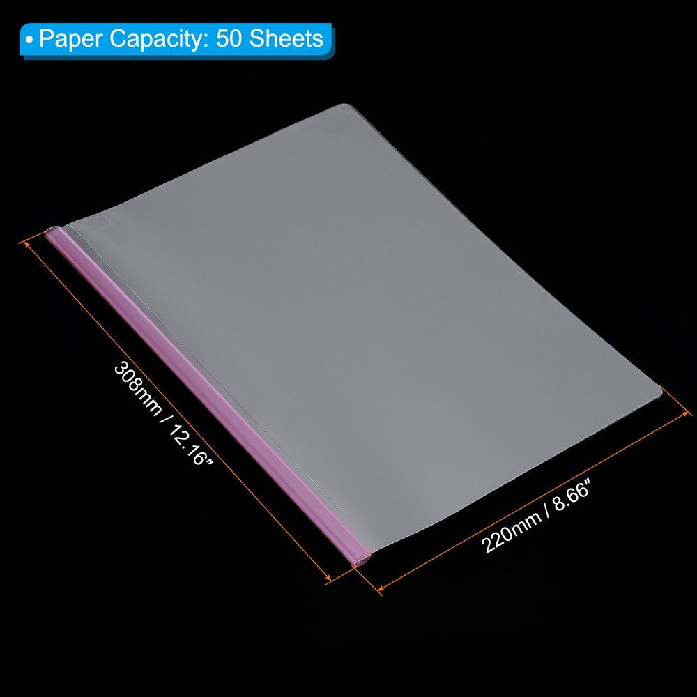 Report Covers with 8 mm Slide Grip Binding Bar, 20 Pcs 50 Sheets Capacity, Red