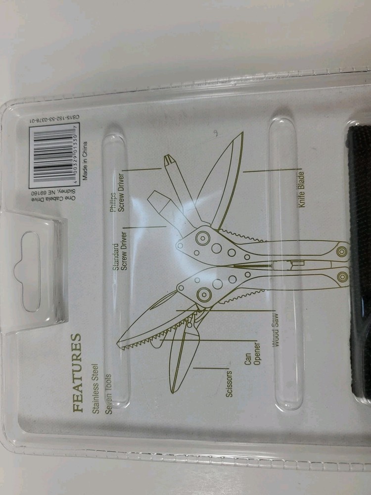 Cabela's Multi Tool Pliers, Knife, Screwdriver, Bottle Opener, Scissors,Saw,case