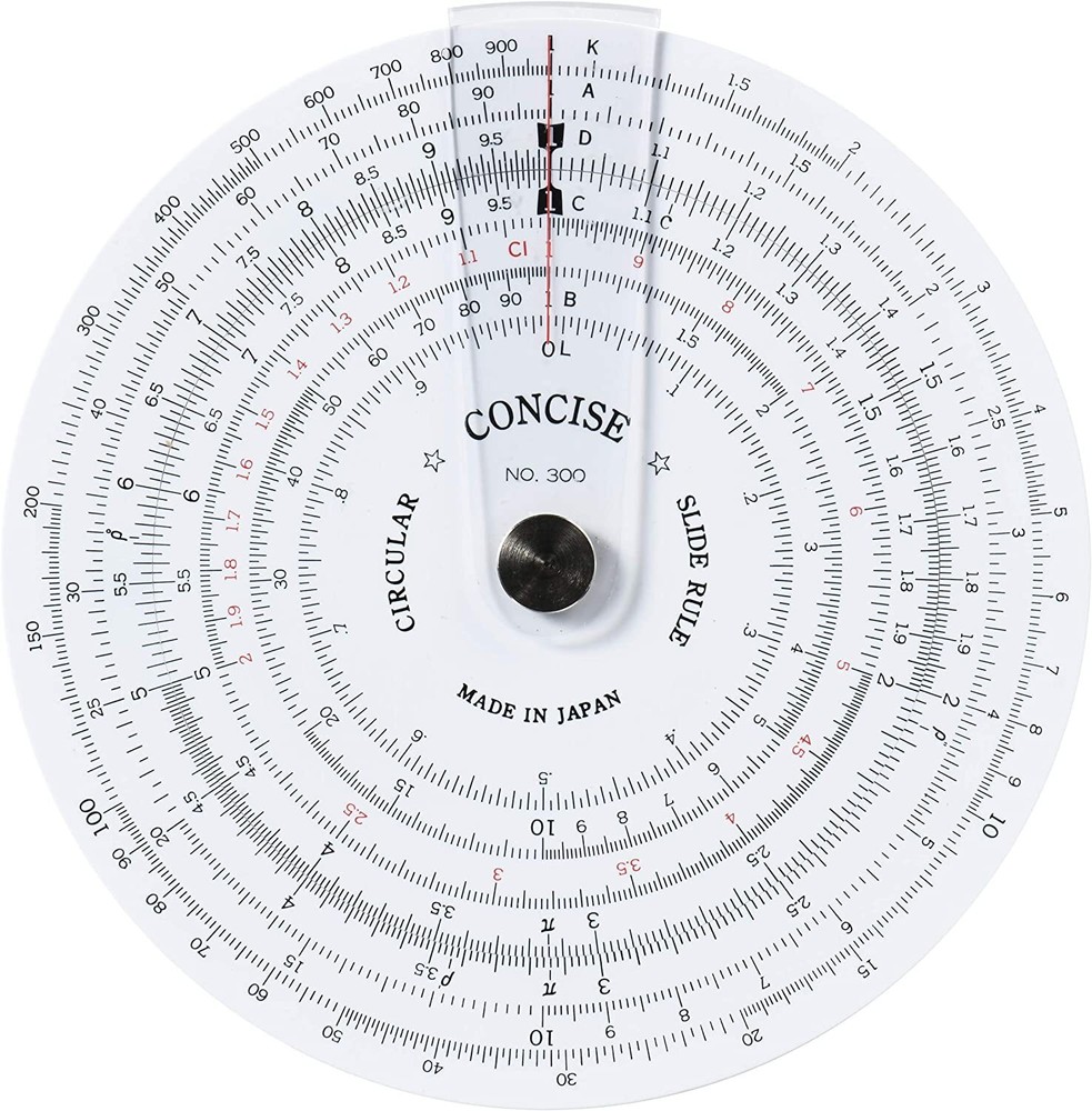 Concise 100829 Ruler Circular Slide Rule 300 Diameter 110mm From Japan