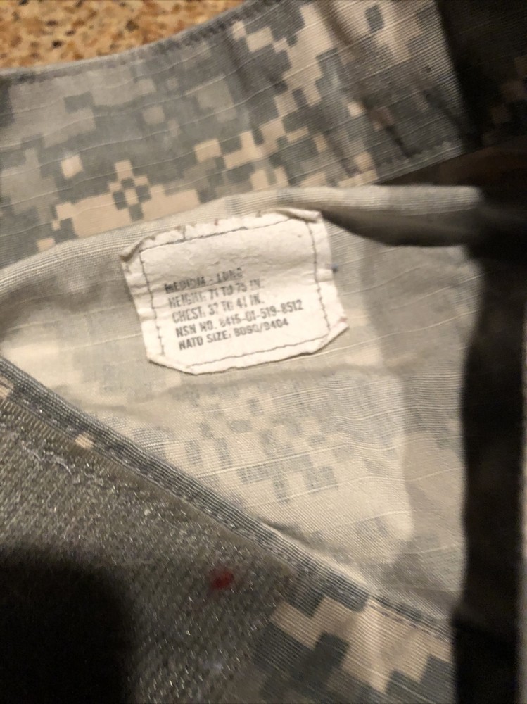 coat army combat uniform gi bdu medium long digital camo Zipper