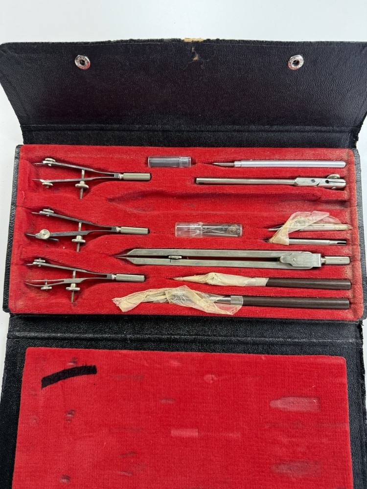Vintage Drafting Tool Set 7443, Germany, Missing 1 Piece, used.