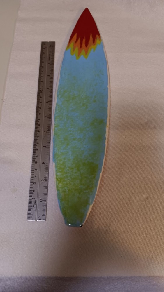 Surfboard Decor 15" BEACH Ceramic Handmade Unique