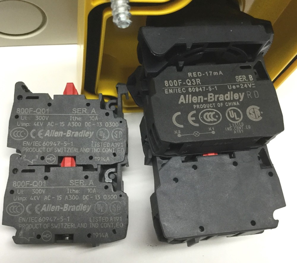 Allen Bradley 800FP-LMT44 Illuminated Emergency E-Stop LED Pushbutton Station