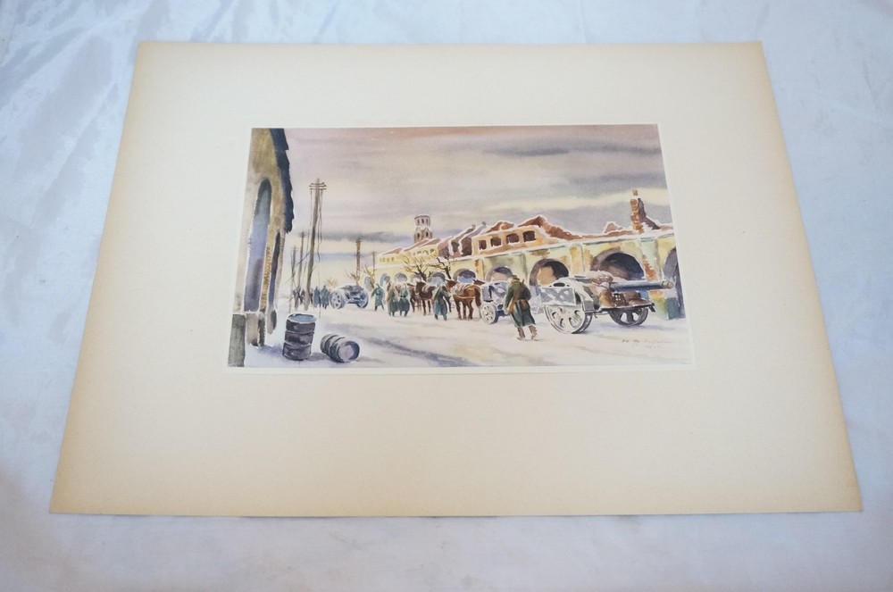 German WWII Frontline Artwork Print Portfolio Set Ostfront Barbarossa 1941