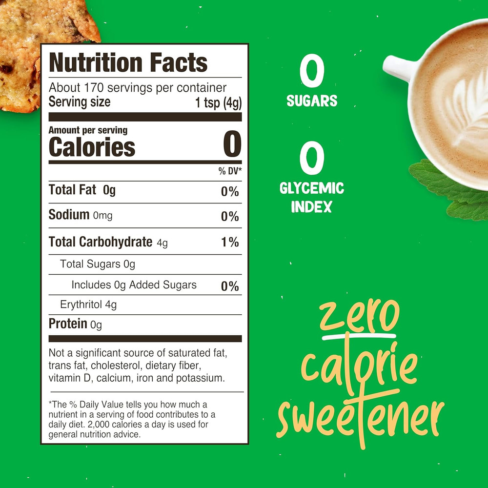 Organic Stevia Blend Granulated All-Purpose - White Sugar Substitute, Zero Carb,