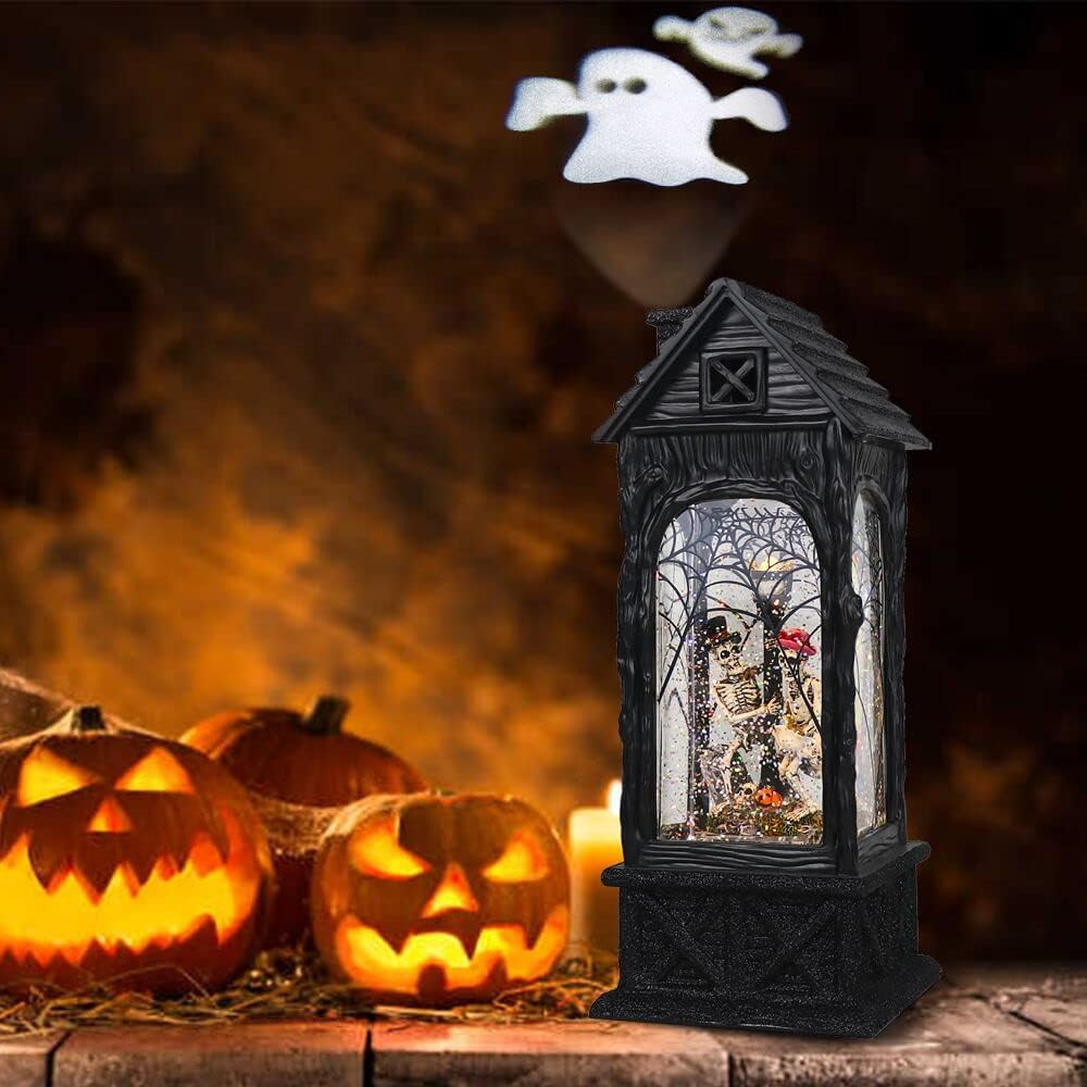 Halloween Ghost Projection Snow Globe Lantern � Lighted, Timer & Battery/Plug-In
