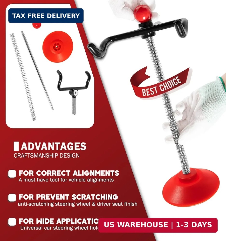 Steering Wheel Holder Stand Tool for Wheel Alignment, Adjustable Steering Wheel