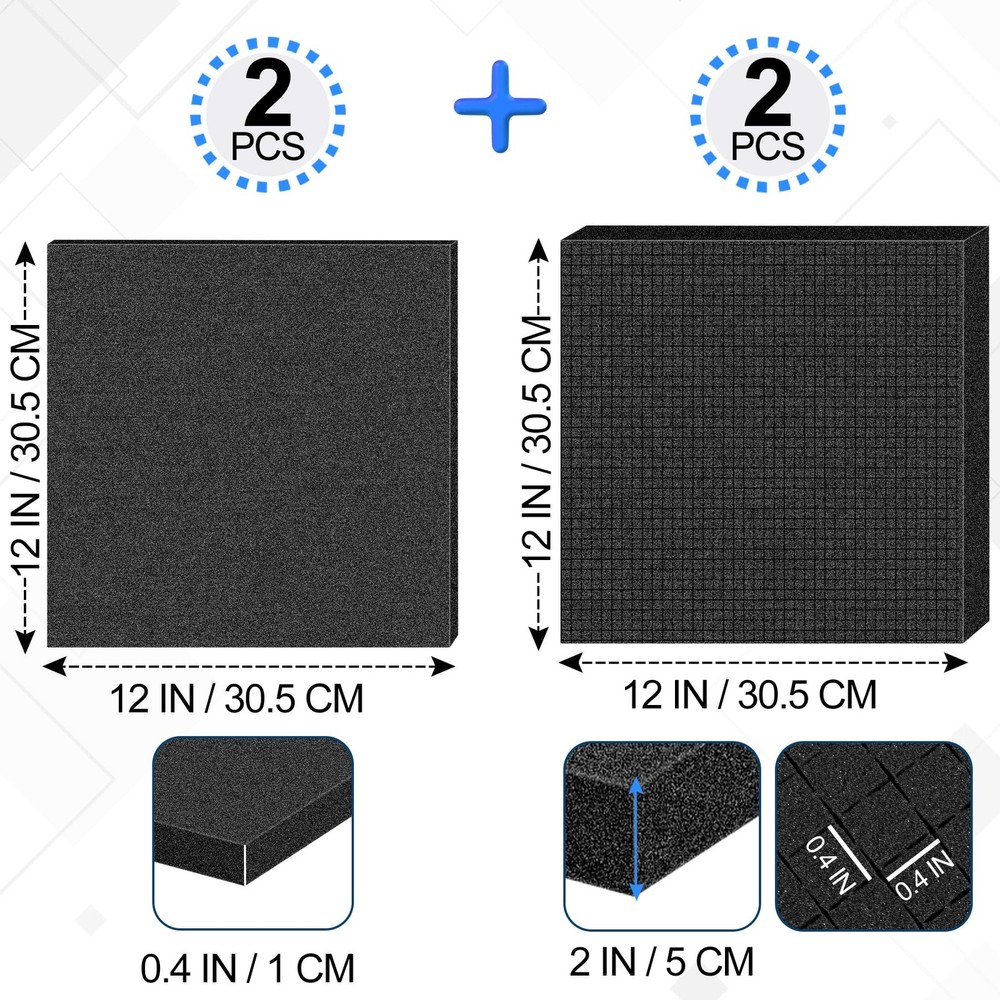 4 Pcs Pick and Pluck Foam Sheets 2 Size Polyurethane Pick Apart Foam Inserts ...