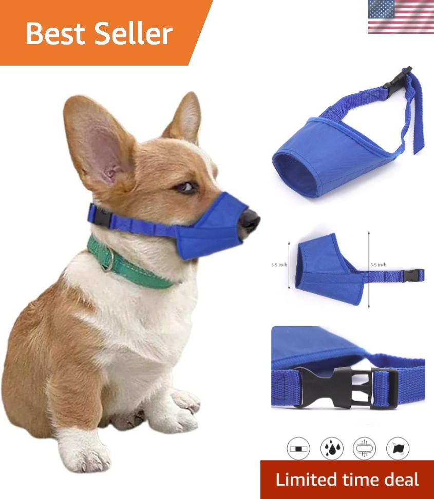 Cozy Quick Muzzle for Small Dogs - Adjustable & Breathable Blue XS Size
