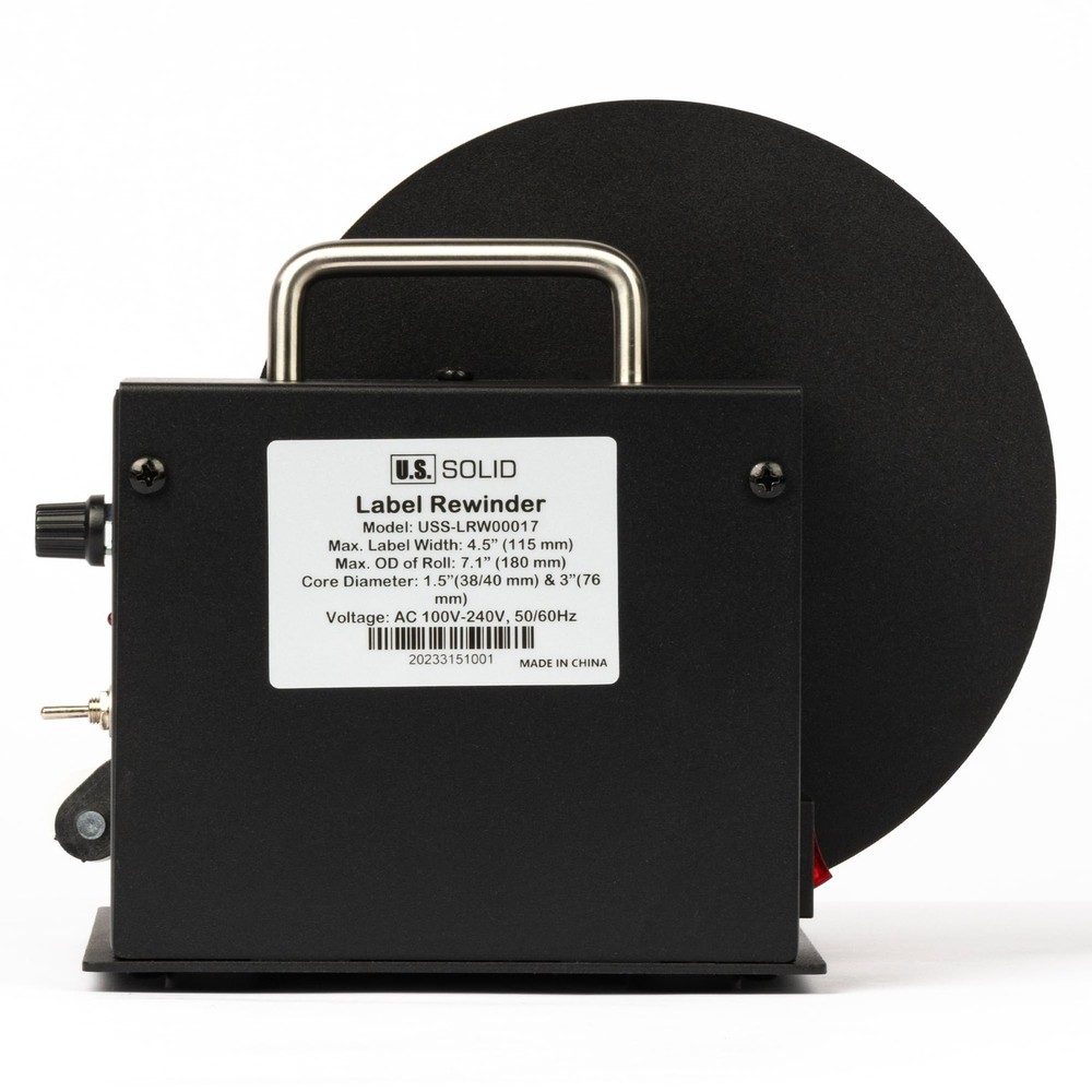U.S. Solid Automatic Label Rewinder 7 in Roll Diameter 4.1 in Width
