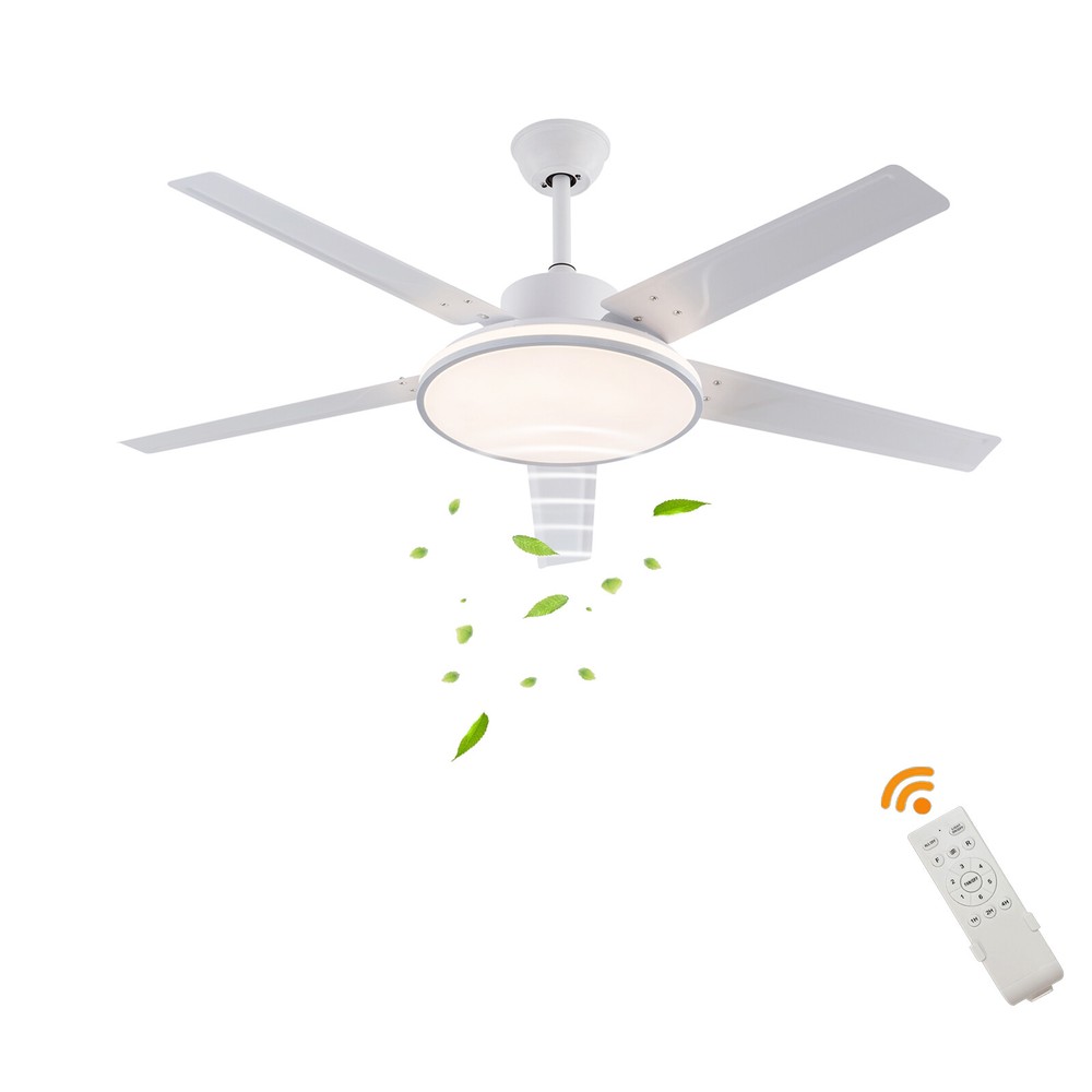 52in Modern Ceiling Fan Light Dimmable LED 3-Color Memory Function Fan w/ Remote