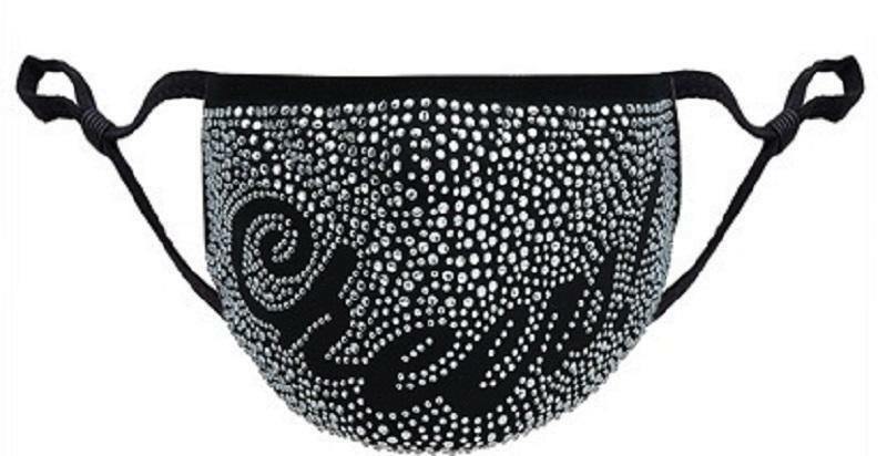 BLACK CHEERS MASK CLEAR STONES ( 210 )