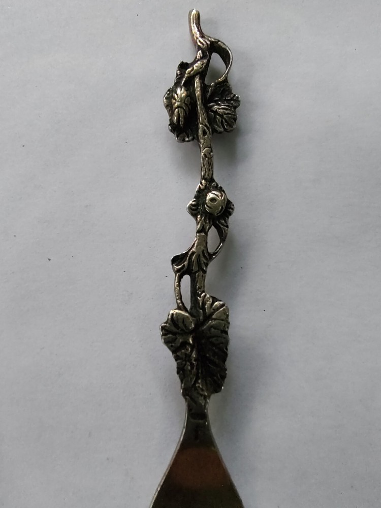 Antique Dutch Silver Cake Fork with Grapevine Pattern Signed H. Hooykaas 1943