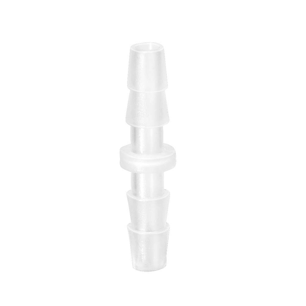 Quickun Plastic Hose Barb Fitting, 1/8" x Barbed Splicer 1/8 Inch, White
