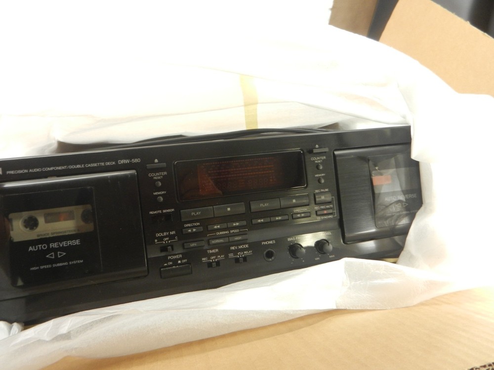 Denon DRW-580 Dual Cassette Tape Deck Auto Reverse Dolby - ORIGINAL BOX !