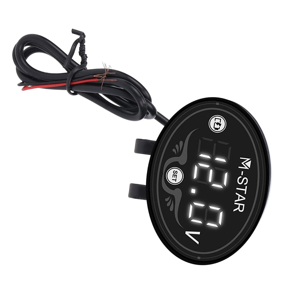Motorcycle LED Voltmeter Digital 9‑24V Smart Voltmeter Battery Meter Waterpro...