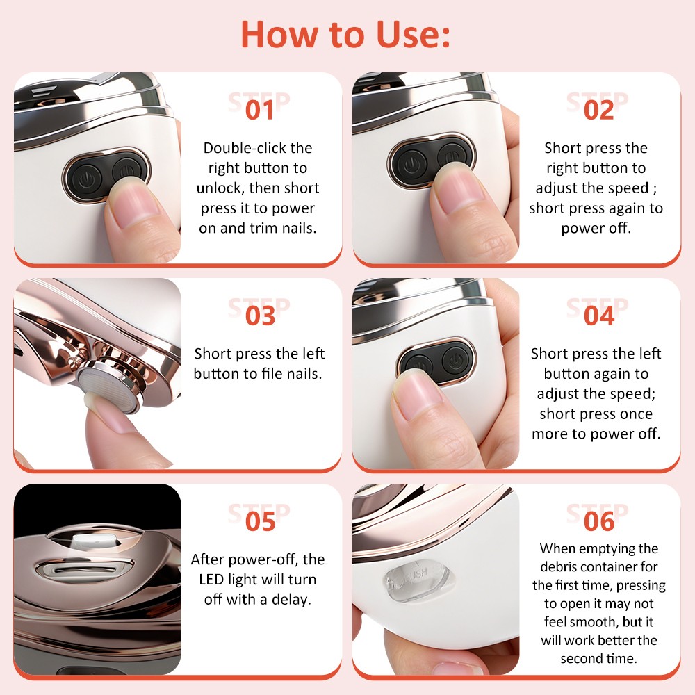 2026 Electric Nail Clipper Automatic Thick Nails Trimmer Professional Tool US