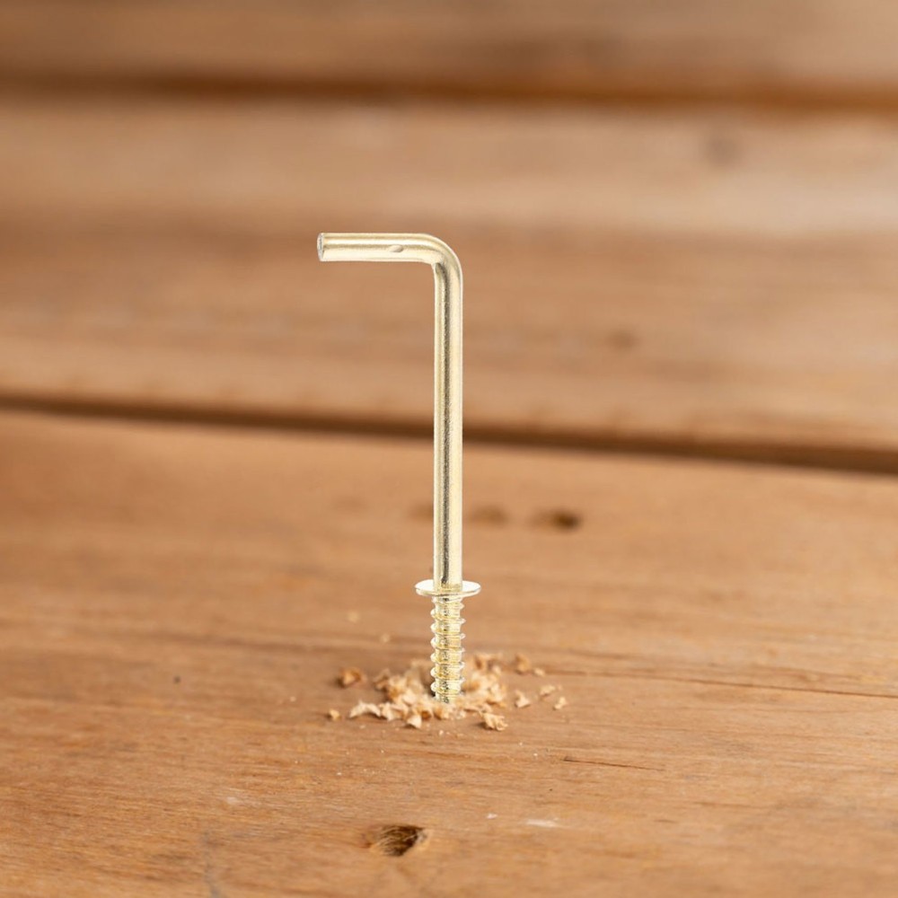 30 Pcs Right Angle Hook Shaped Screw Hooks Hanging for Workplace