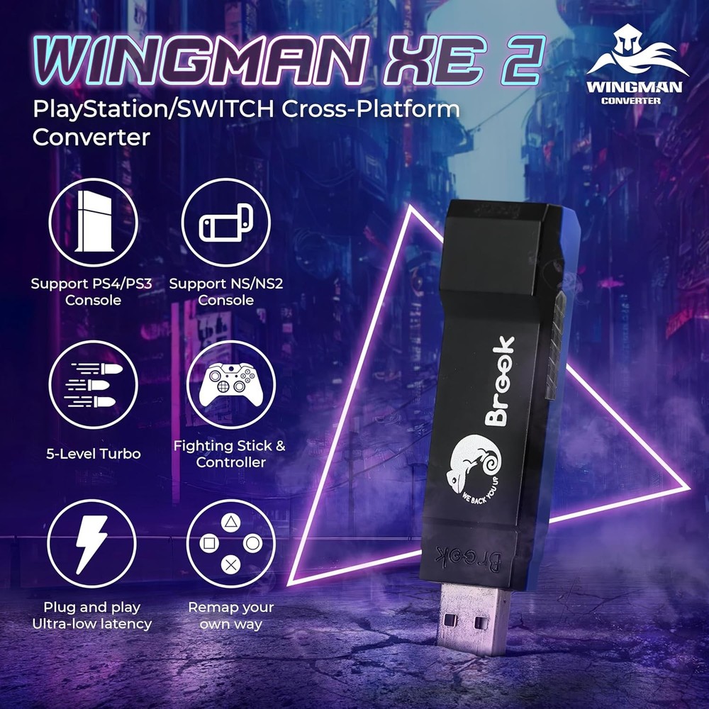 Brook Wingman XE2 Wireless Controller Adapter for PlayStation, Switch and PC