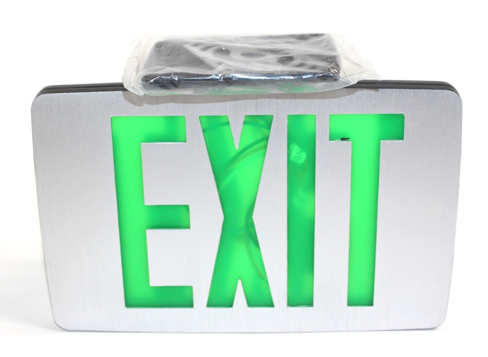 8 Pack Envoy Lighting LED Emergency Exit Sign, Green Letter, Battery Back-up