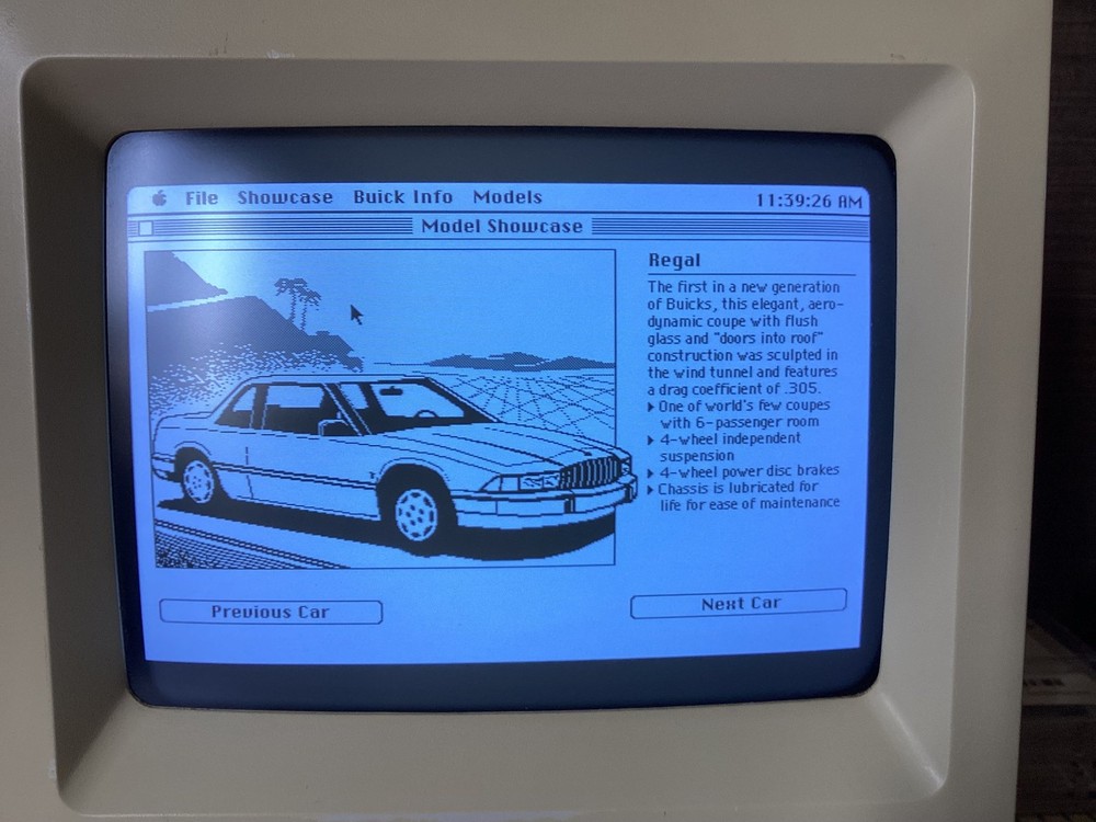 Vintage Macintosh Mac Program BUICK DIMENSION 800K Disk 512k, Plus, SE, Classic!
