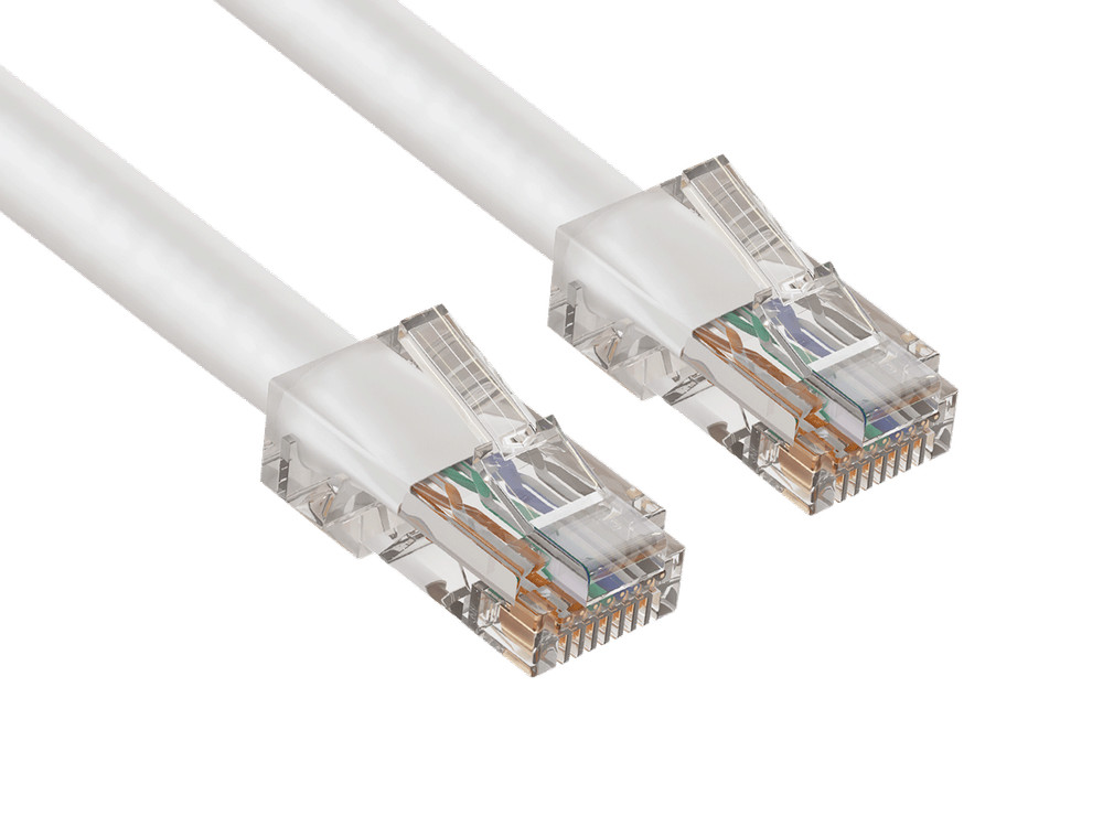 1ft Cat5e UTP Non-Booted Ethernet Network Patch Cable 24AWG Bare Copper, White