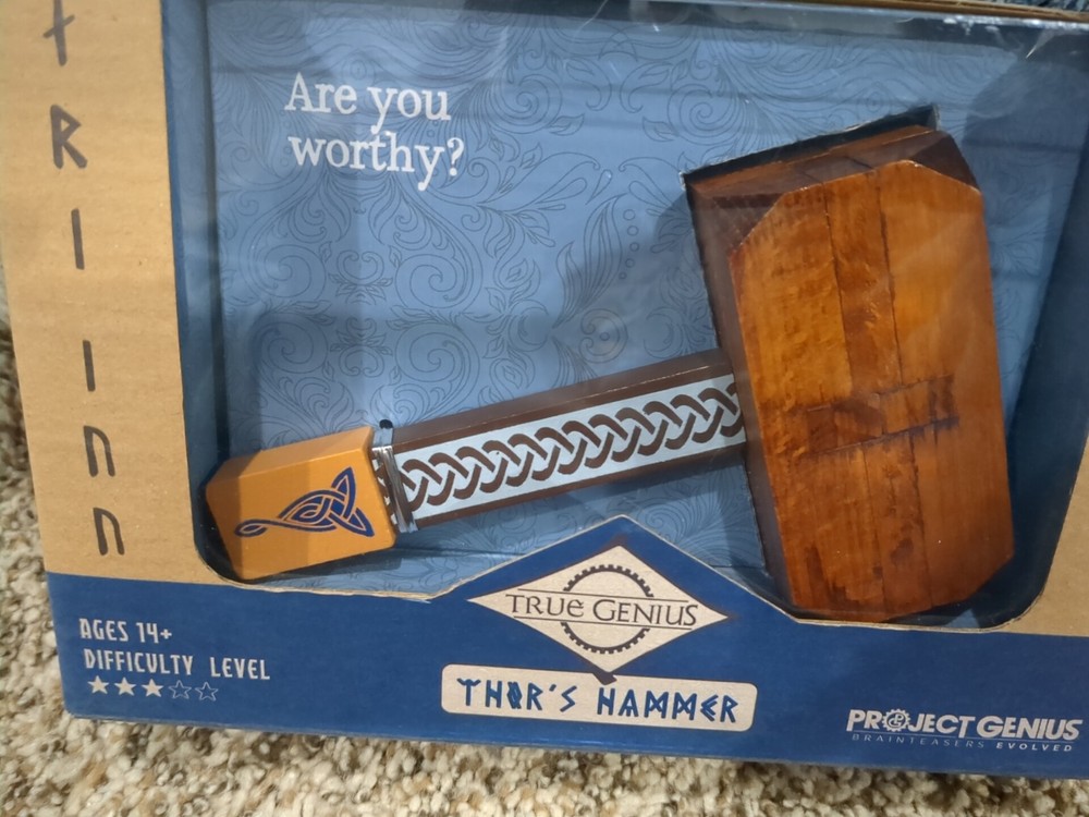 THOR’S HAMMER True Genius Wooden Puzzle Medium Difficulty. New In Box