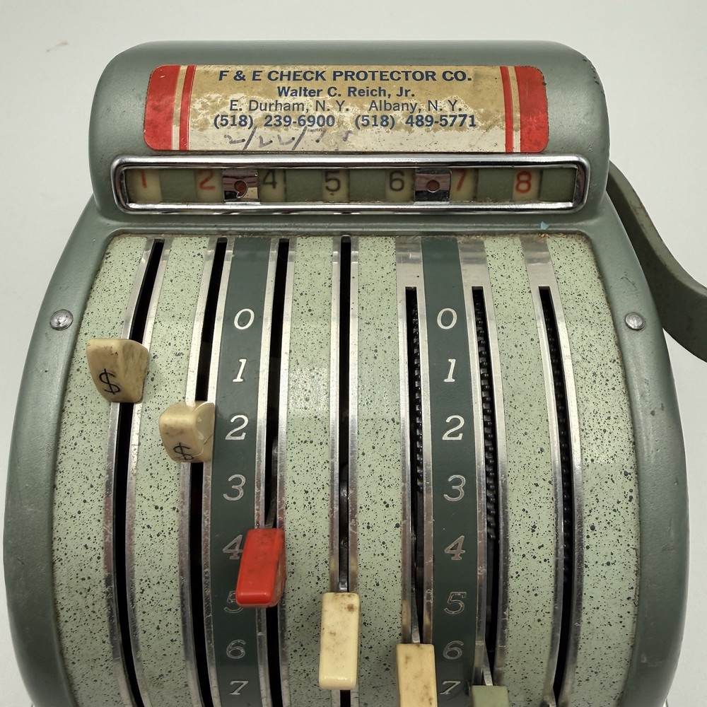 Vintage Hedman Check Protector Excel Model Check Writer w/ Keys