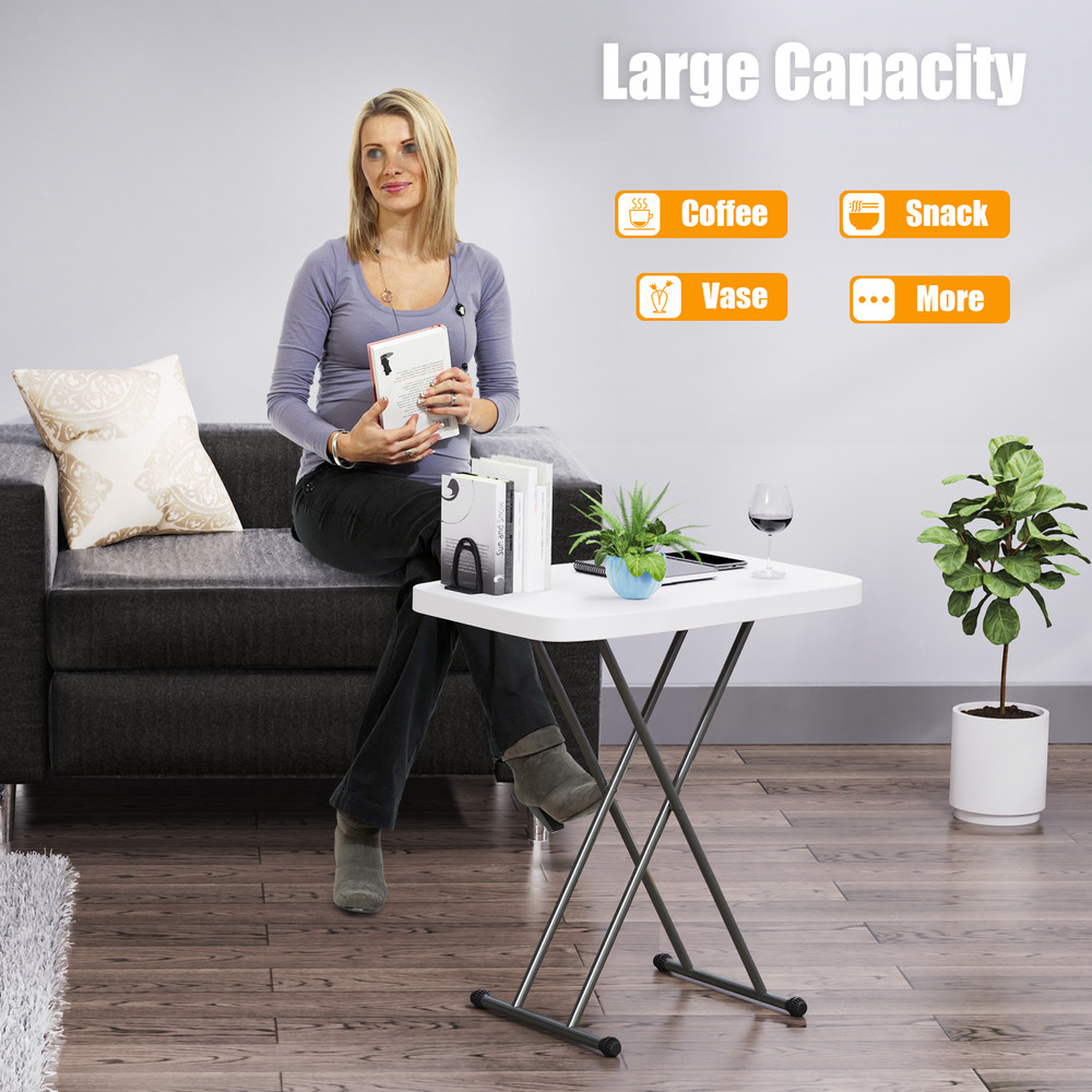 Height Adjustable Folding Table Snack Desk Laptop Table Small Computer Desk