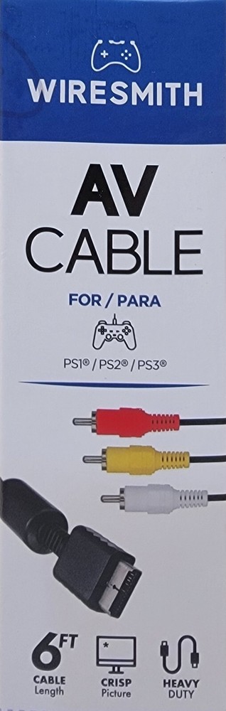 Ps1/Ps2/Ps3 AV Cable Heavy Duty 6 foot