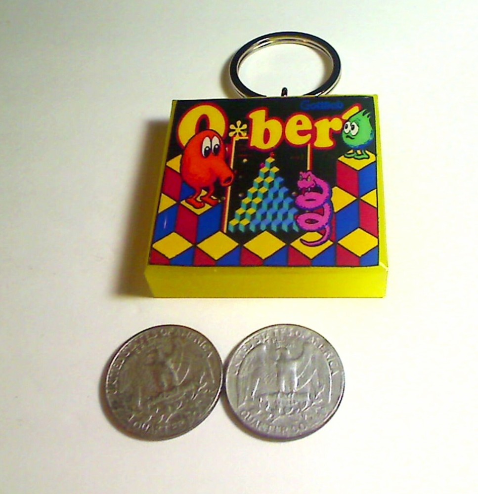 Q-Bert Arcade Coin Door accessory Keychain