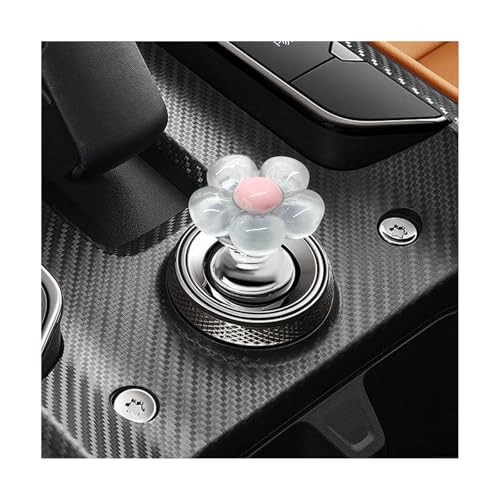 Push to Start Button Cover, Resin Flower Engine One-Touch Starter Ignition Blue