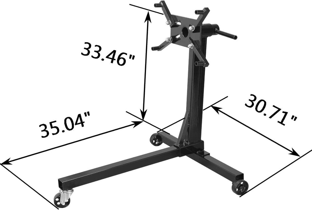 Robust 3/8 Ton Engine Stand with Adjustable Arms for Efficient Engine Access