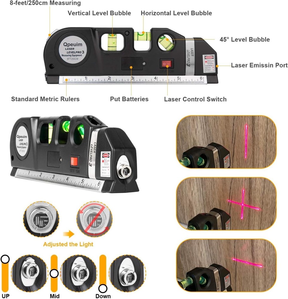 Professional Quality Laser Level Tool - Precise Measurements for Home Projects