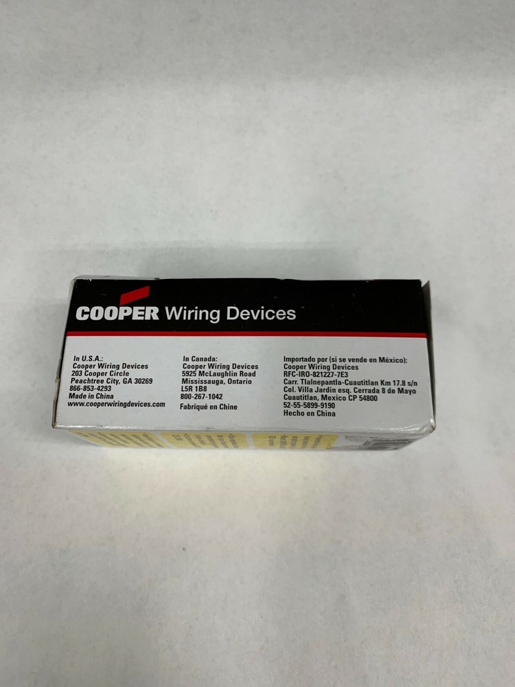 Cooper Wiring Devices TR7730W Single Pole Switch & Grounding Receptacle