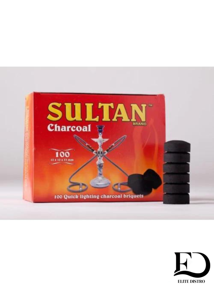 Sultan Hookah Charcoal - 1 Box - 100 Quick Lighting Briquets