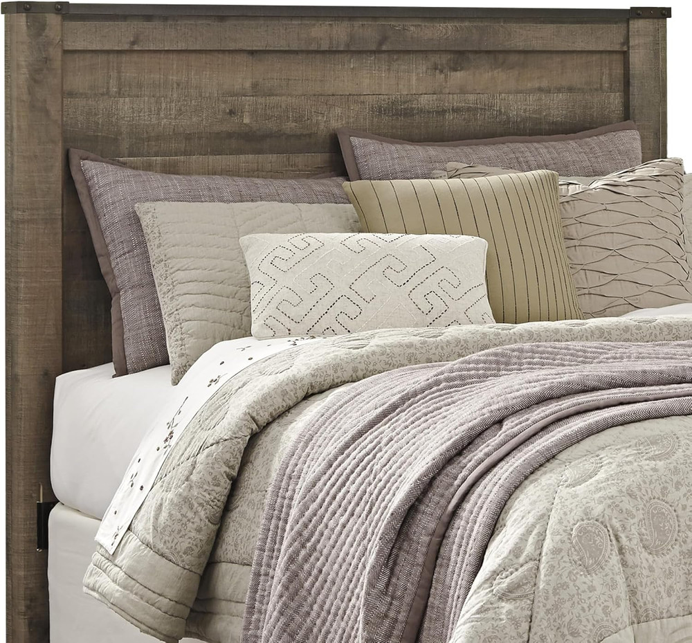 Warm Brown Rustic Queen Panel Headboard - Trinell Collection
