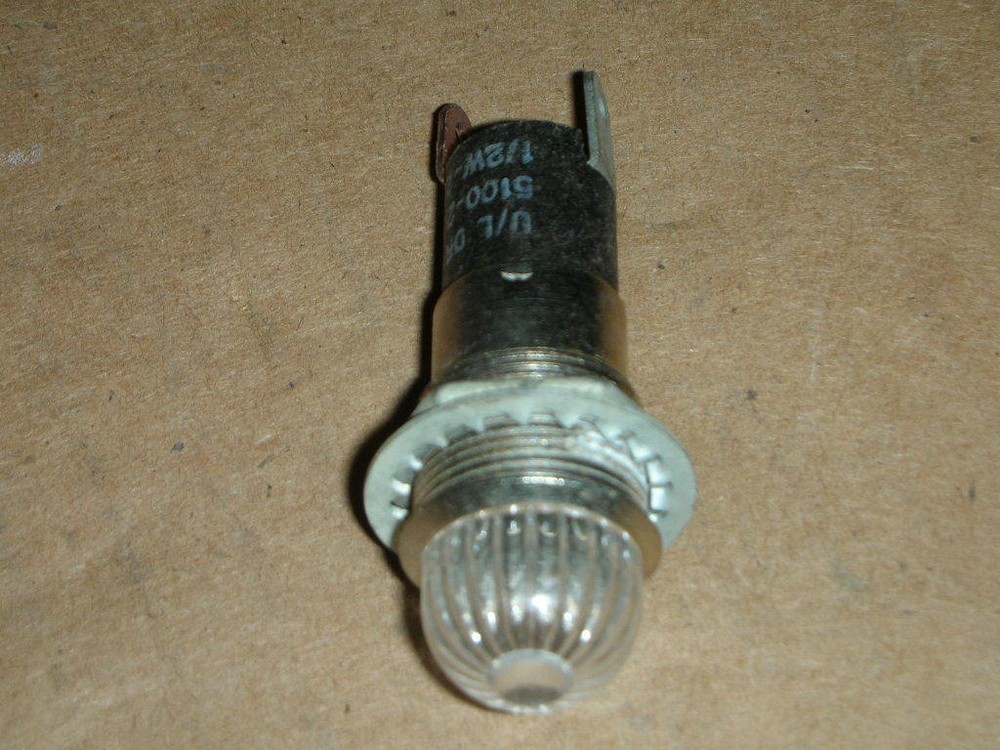 Vintage DRAKE 5100-202 Panel Mount Indicator Light White w/100k Resistor Steampu