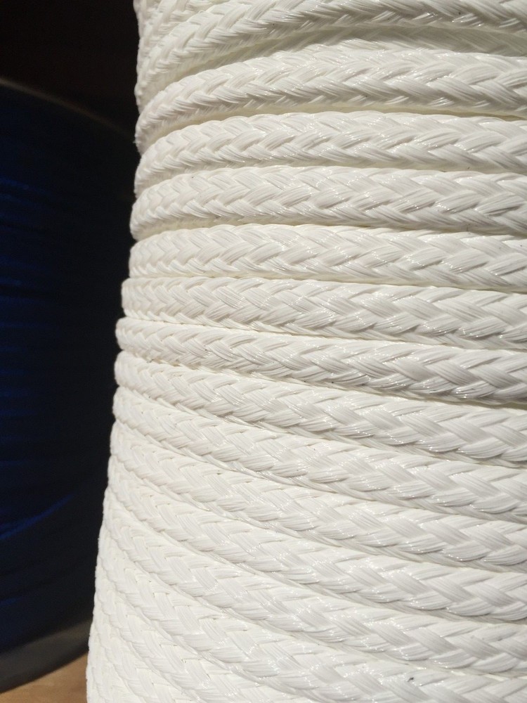 5/16" x 580 ft. spool of Hollow Braid Polypropylene Rope. White.