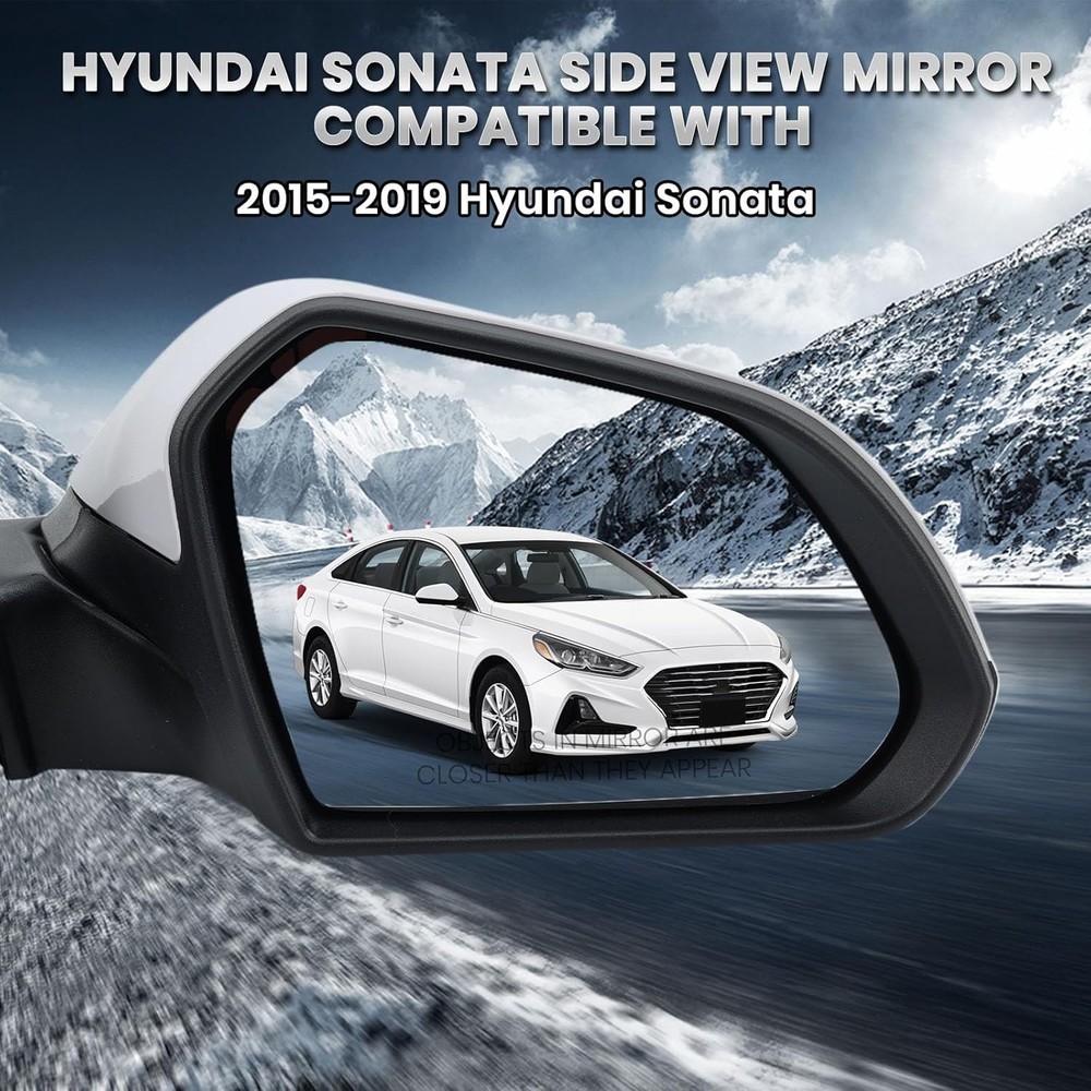 Right Passenger Side Mirror Compatible with Hyundai Sonata 2015 2016 2017 2018 2