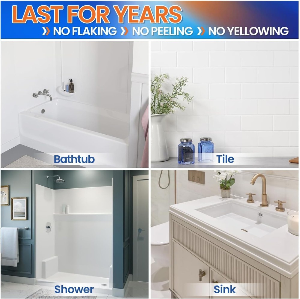 Quick-Dry Bathtub Paint - No Odor, High Gloss