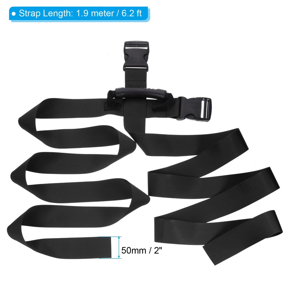 Carrying Strap with Handle, Cross Style Adjustable Nylon Belt, Black